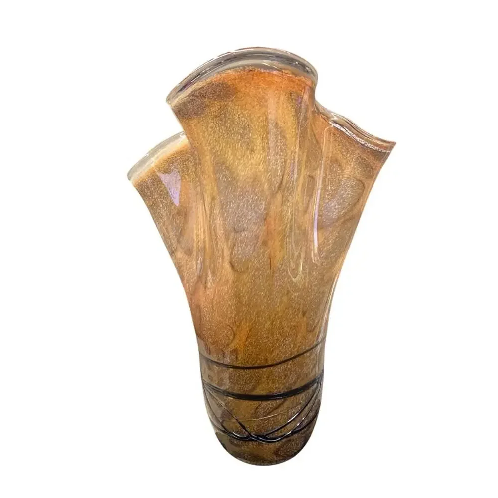 Blown glass iridescent handkerchief‎ vase